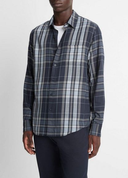 Vince Dunluce Plaid Cotton-Blend Button-Front Shirt - Shirts