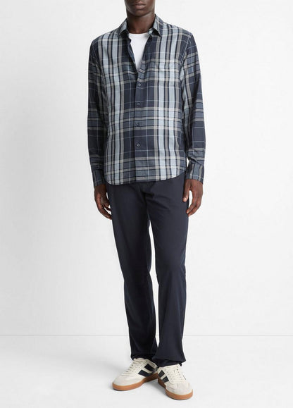 Vince Dunluce Plaid Cotton-Blend Button-Front Shirt - Shirts