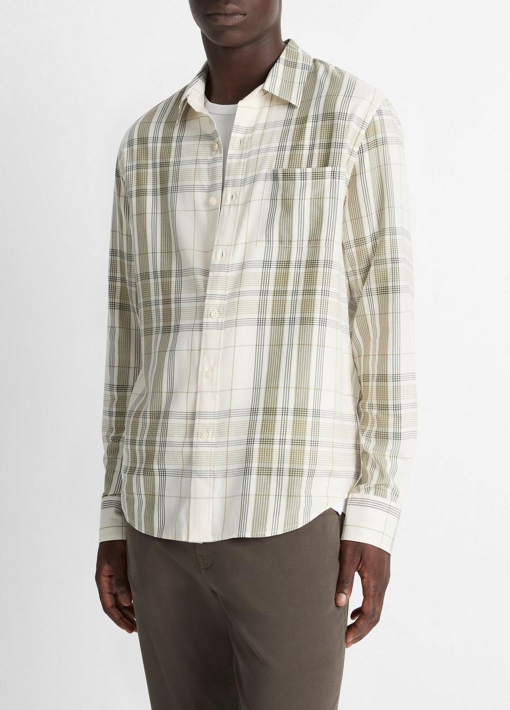 Vince Dunluce Plaid Cotton-Blend Button-Front Shirt - Shirts