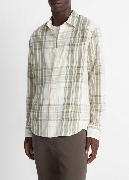 Vince Dunluce Plaid Cotton-Blend Button-Front Shirt - Shirts