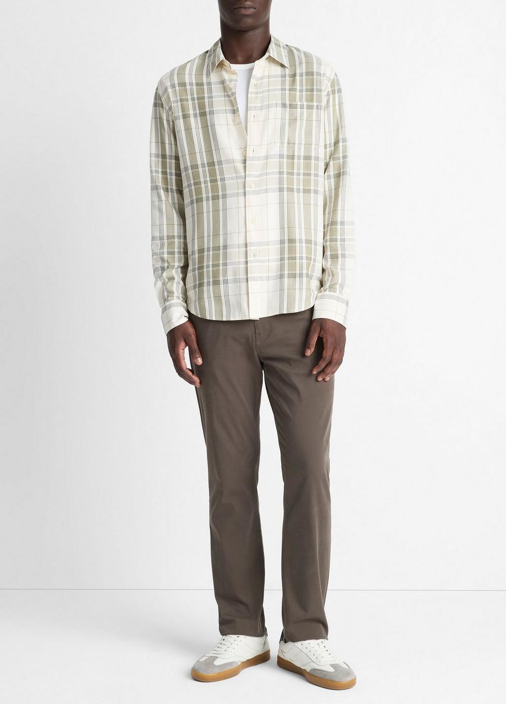 Vince Dunluce Plaid Cotton-Blend Button-Front Shirt - Shirts