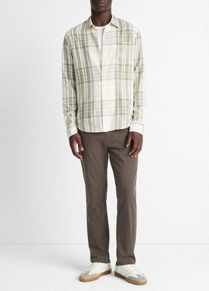 Vince Dunluce Plaid Cotton-Blend Button-Front Shirt - Shirts