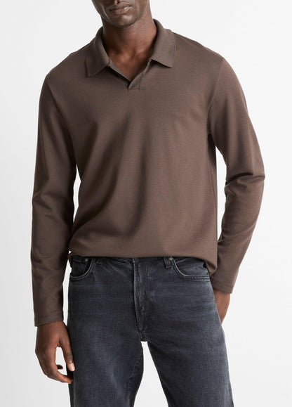 Vince Milano Pima Cotton-Blend Johnny-Collar Shirt - Tees & Hoodies