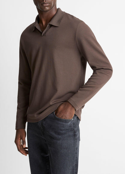Vince Milano Pima Cotton-Blend Johnny-Collar Shirt - Tees & Hoodies