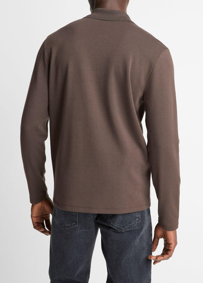 Vince Milano Pima Cotton-Blend Johnny-Collar Shirt - Tees & Hoodies