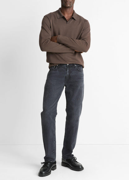 Vince Milano Pima Cotton-Blend Johnny-Collar Shirt - Tees & Hoodies