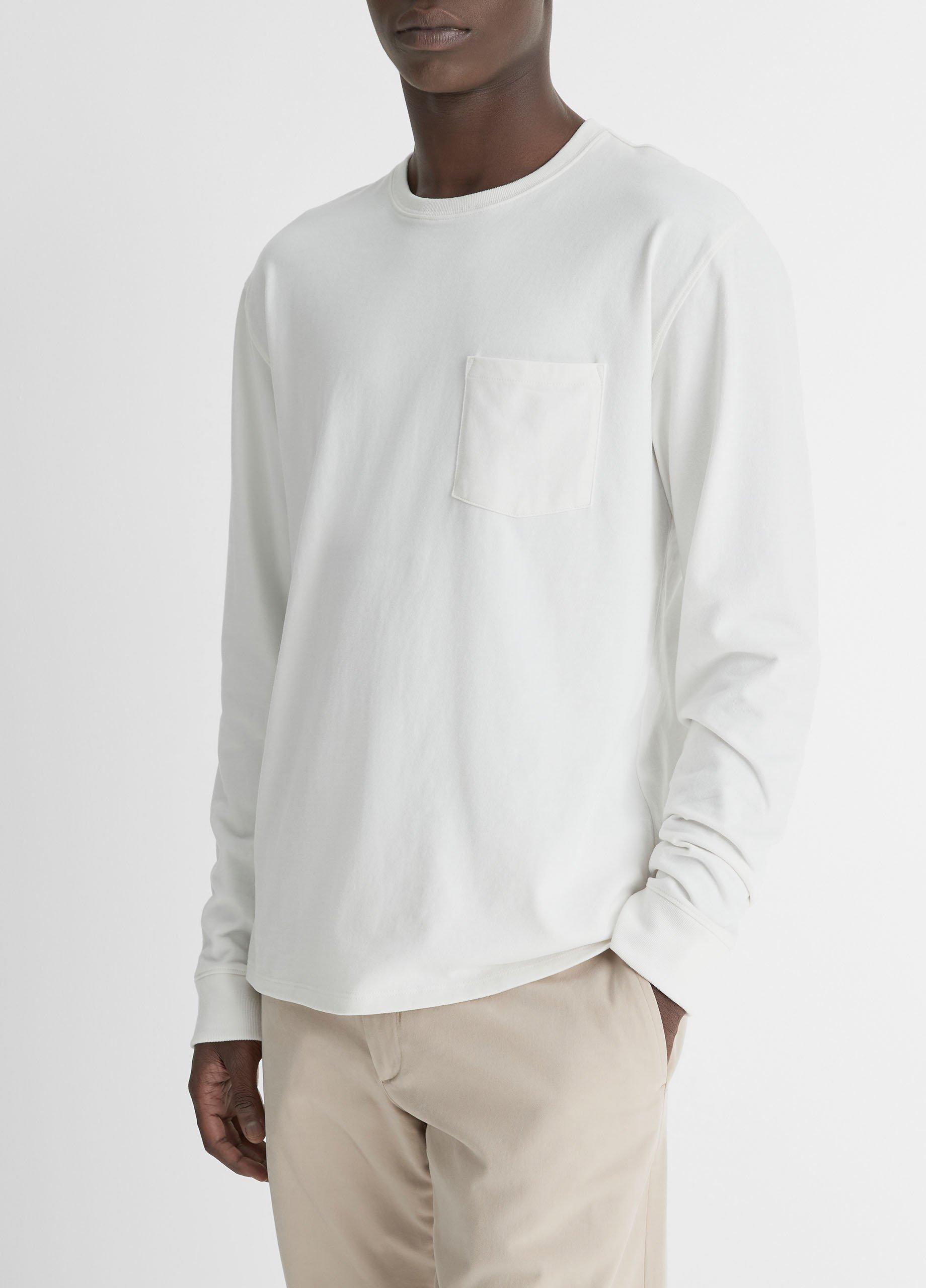 Vince Sueded Jersey Long-Sleeve Pocket T-Shirt - Tees & Hoodies