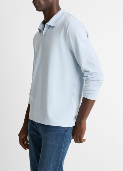 Vince Milano Pima Cotton-Blend Johnny-Collar Shirt - Tees & Hoodies