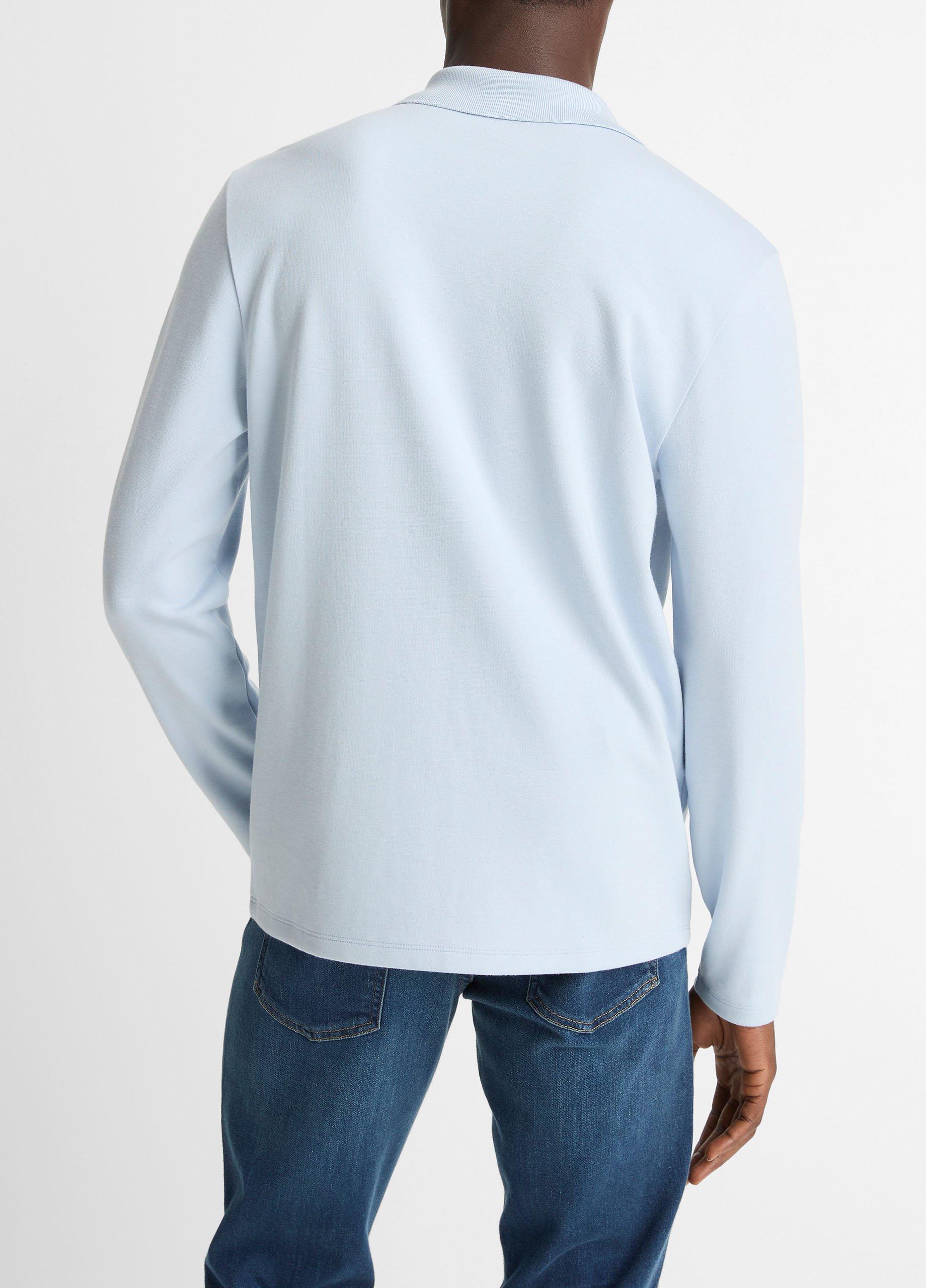 Vince Milano Pima Cotton-Blend Johnny-Collar Shirt - Tees & Hoodies