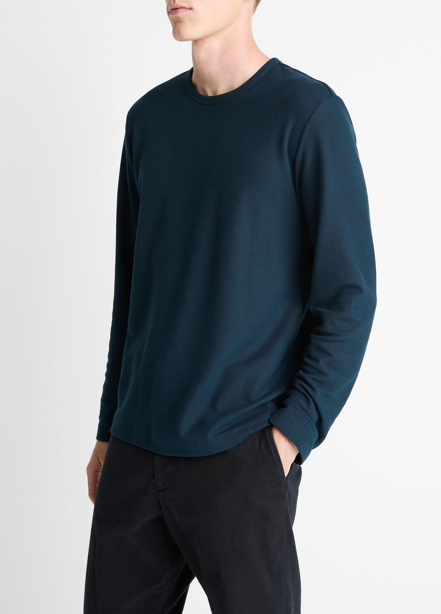 Vince Pima Cotton Piqué Long-Sleeve T-Shirt - Tees & Hoodies