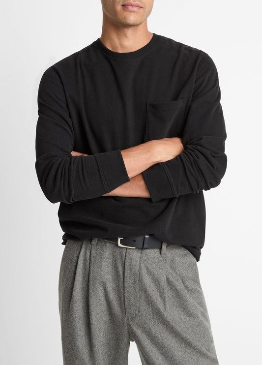 Vince Sueded Jersey Long-Sleeve Pocket T-Shirt - Tees & Hoodies