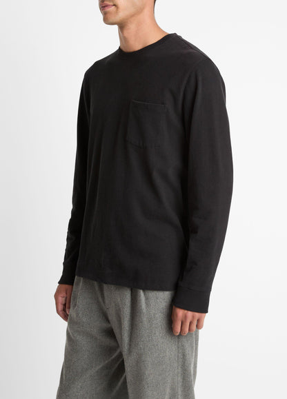 Vince Sueded Jersey Long-Sleeve Pocket T-Shirt - Tees & Hoodies