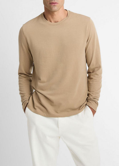 Vince Birdseye Jacquard Pima Cotton Long-Sleeve T-Shirt - Tees & Hoodies
