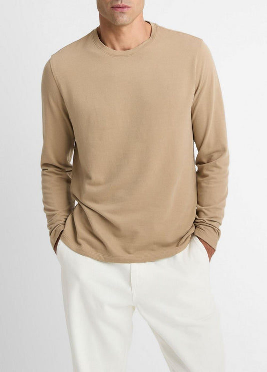Vince Birdseye Jacquard Pima Cotton Long-Sleeve T-Shirt - Tees & Hoodies