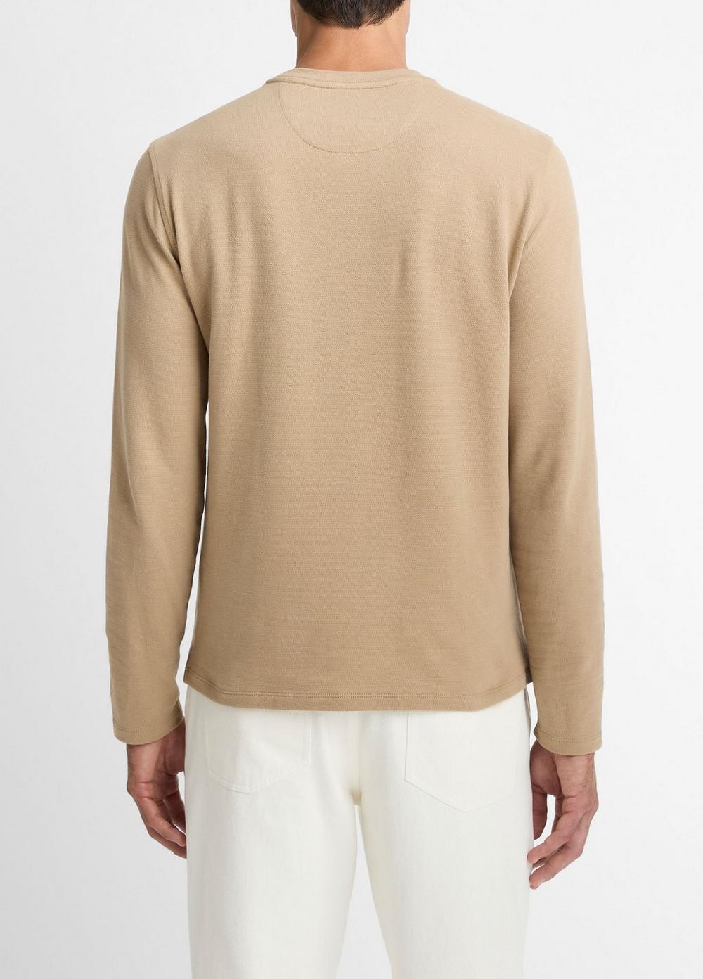 Vince Birdseye Jacquard Pima Cotton Long-Sleeve T-Shirt - Tees & Hoodies