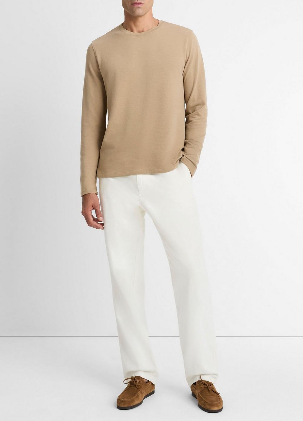 Vince Birdseye Jacquard Pima Cotton Long-Sleeve T-Shirt - Tees & Hoodies