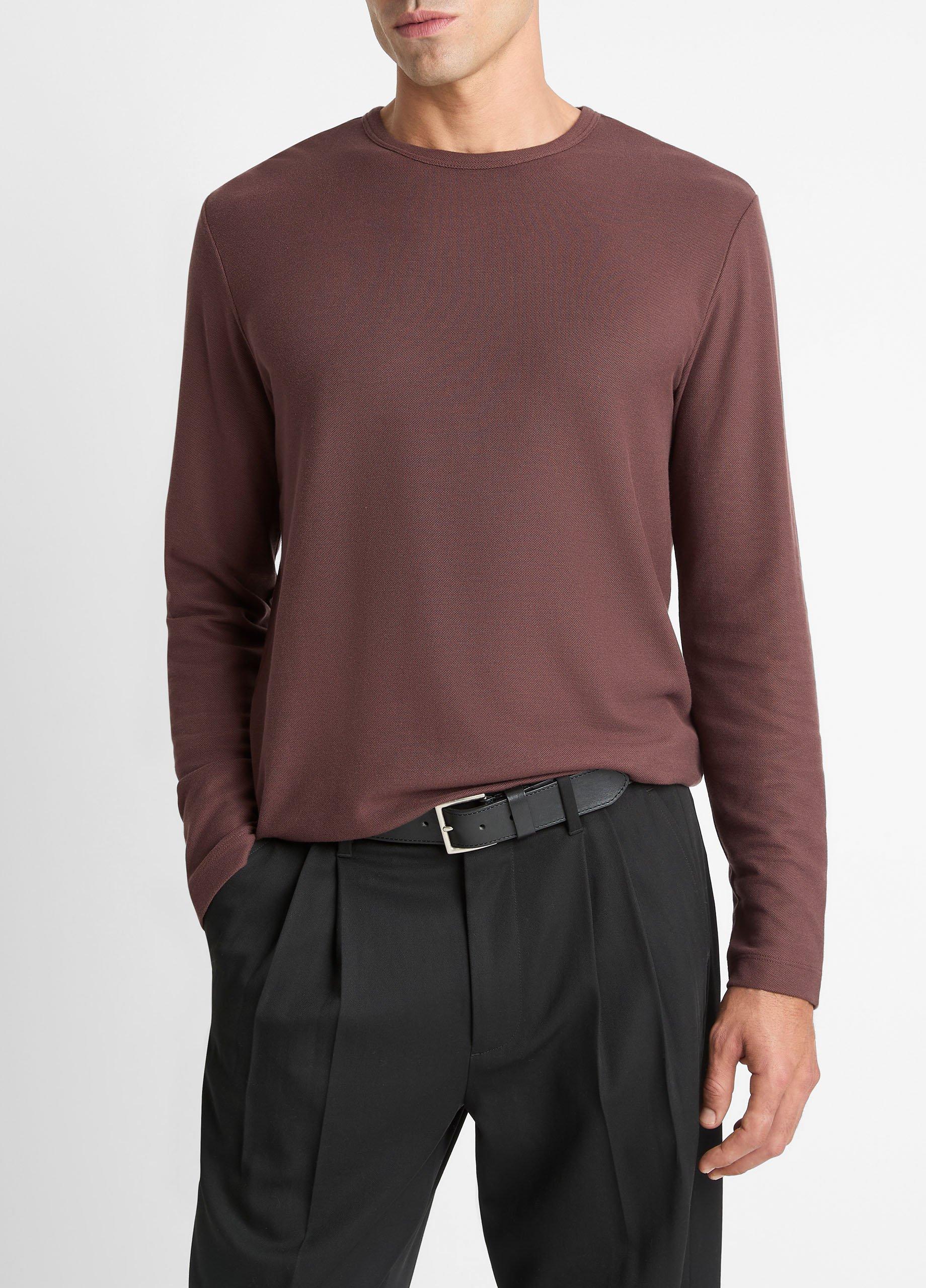 Vince Pima Cotton Piqué Long-Sleeve T-Shirt - Tees & Hoodies
