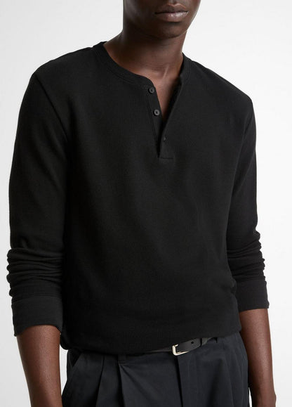 Vince Jacquard-Rib Cotton Henley - Tees & Hoodies