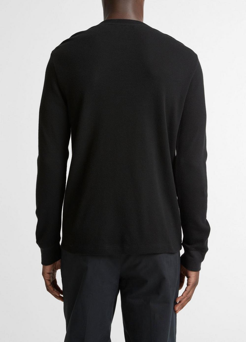 Vince Jacquard-Rib Cotton Henley - Tees & Hoodies