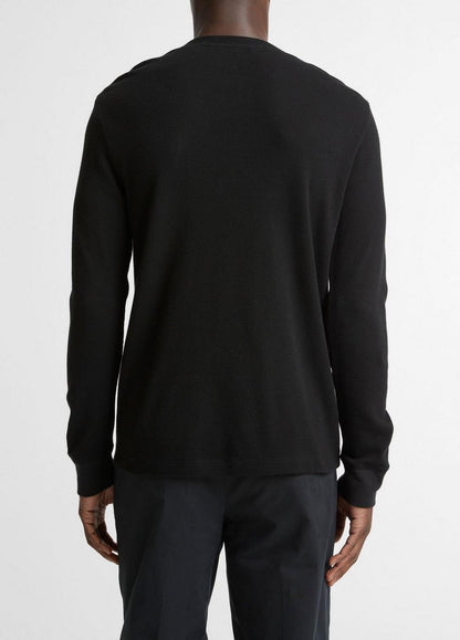 Vince Jacquard-Rib Cotton Henley - Tees & Hoodies