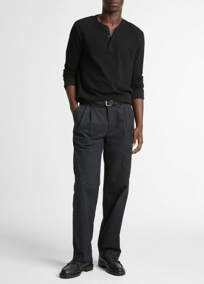 Vince Jacquard-Rib Cotton Henley - Tees & Hoodies