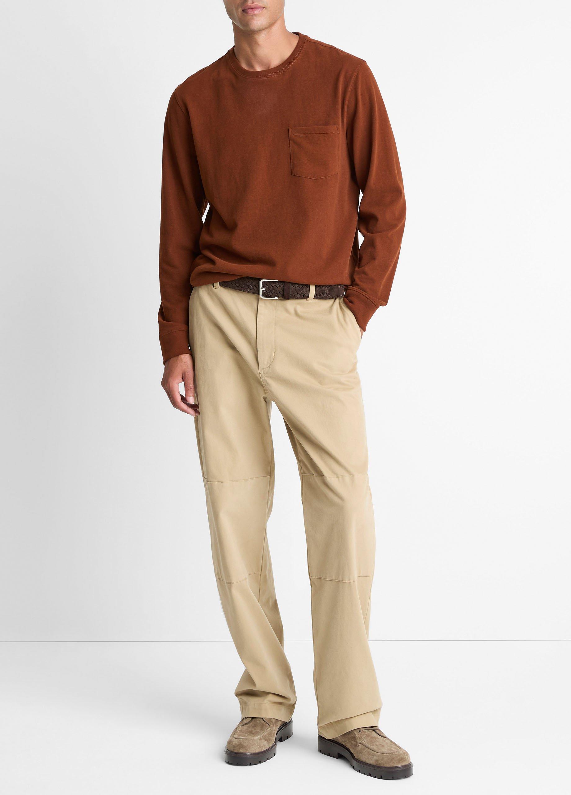 Vince Sueded Jersey Long-Sleeve Pocket T-Shirt - Tees & Hoodies