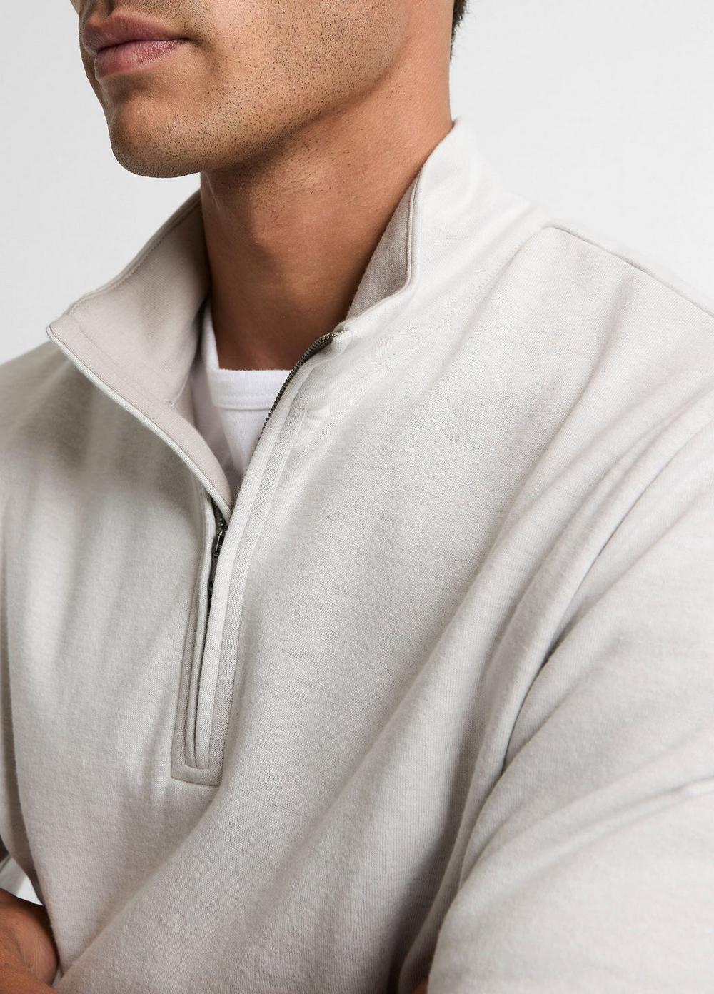 Vince Double-Face Cotton-Blend Quarter-Zip Pullover - Tees & Hoodies