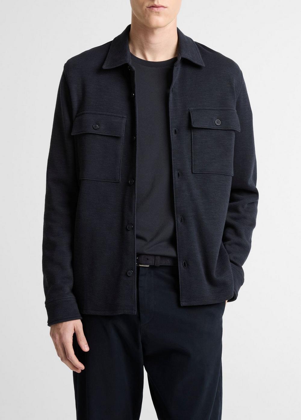 Vince Double-Slub Cotton-Blend Shirt Jacket - Tees & Hoodies