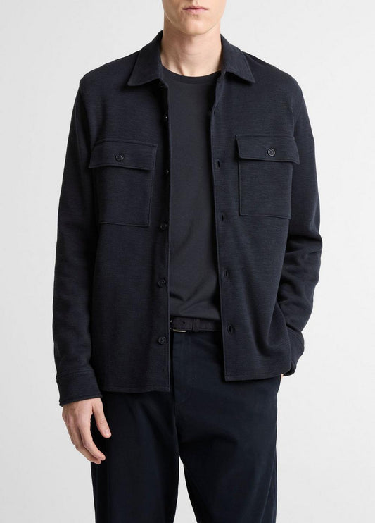 Vince Double-Slub Cotton-Blend Shirt Jacket - Tees & Hoodies