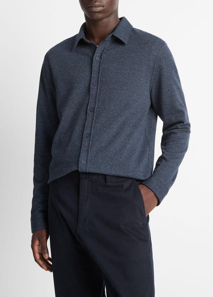 Vince Houndstooth Cotton-Blend Button-Front Shirt - Tees & Hoodies