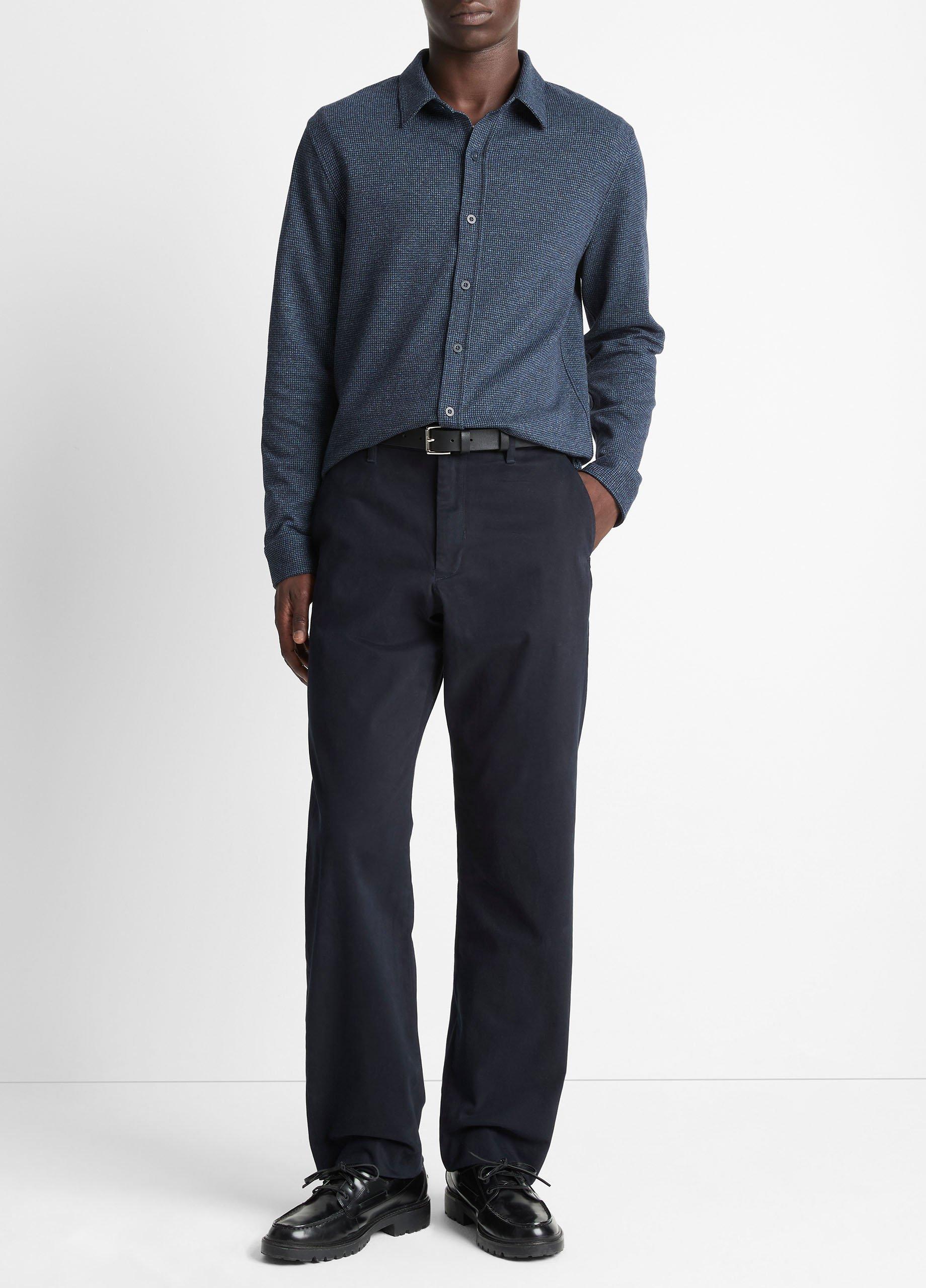 Vince Houndstooth Cotton-Blend Button-Front Shirt - Tees & Hoodies