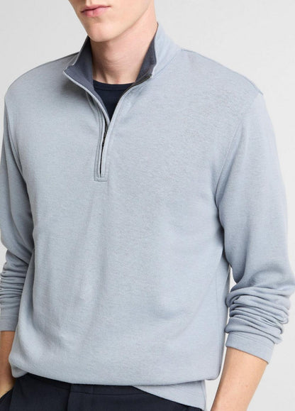Vince Double-Face Cotton-Blend Quarter-Zip Pullover - Tees & Hoodies