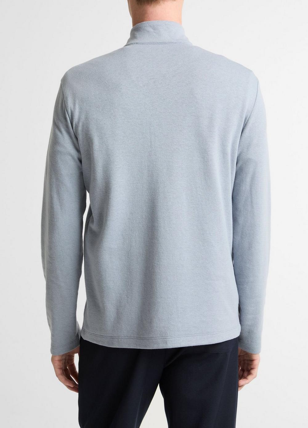 Vince Double-Face Cotton-Blend Quarter-Zip Pullover - Tees & Hoodies