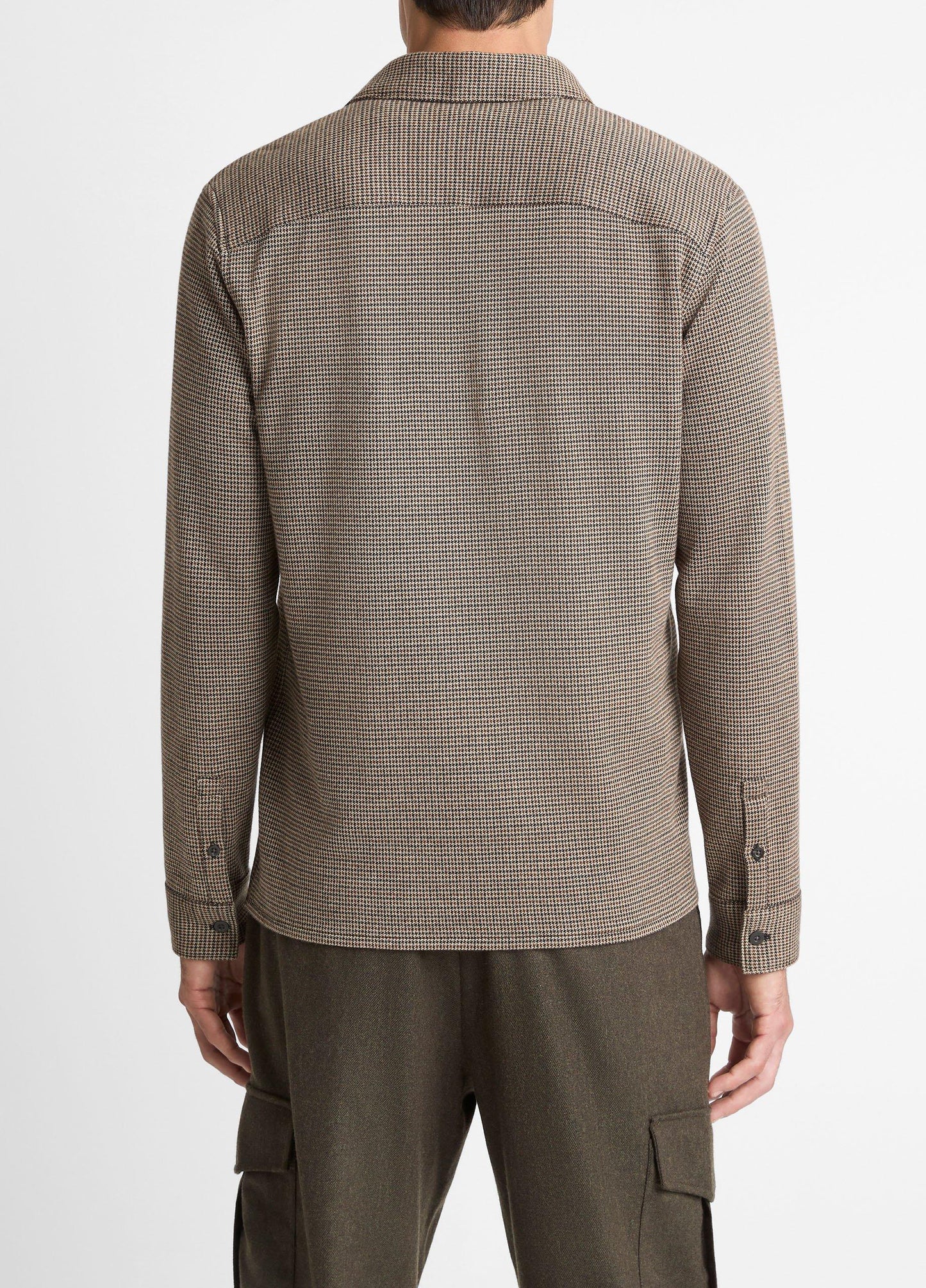 Vince Houndstooth Cotton-Blend Button-Front Shirt - Tees & Hoodies