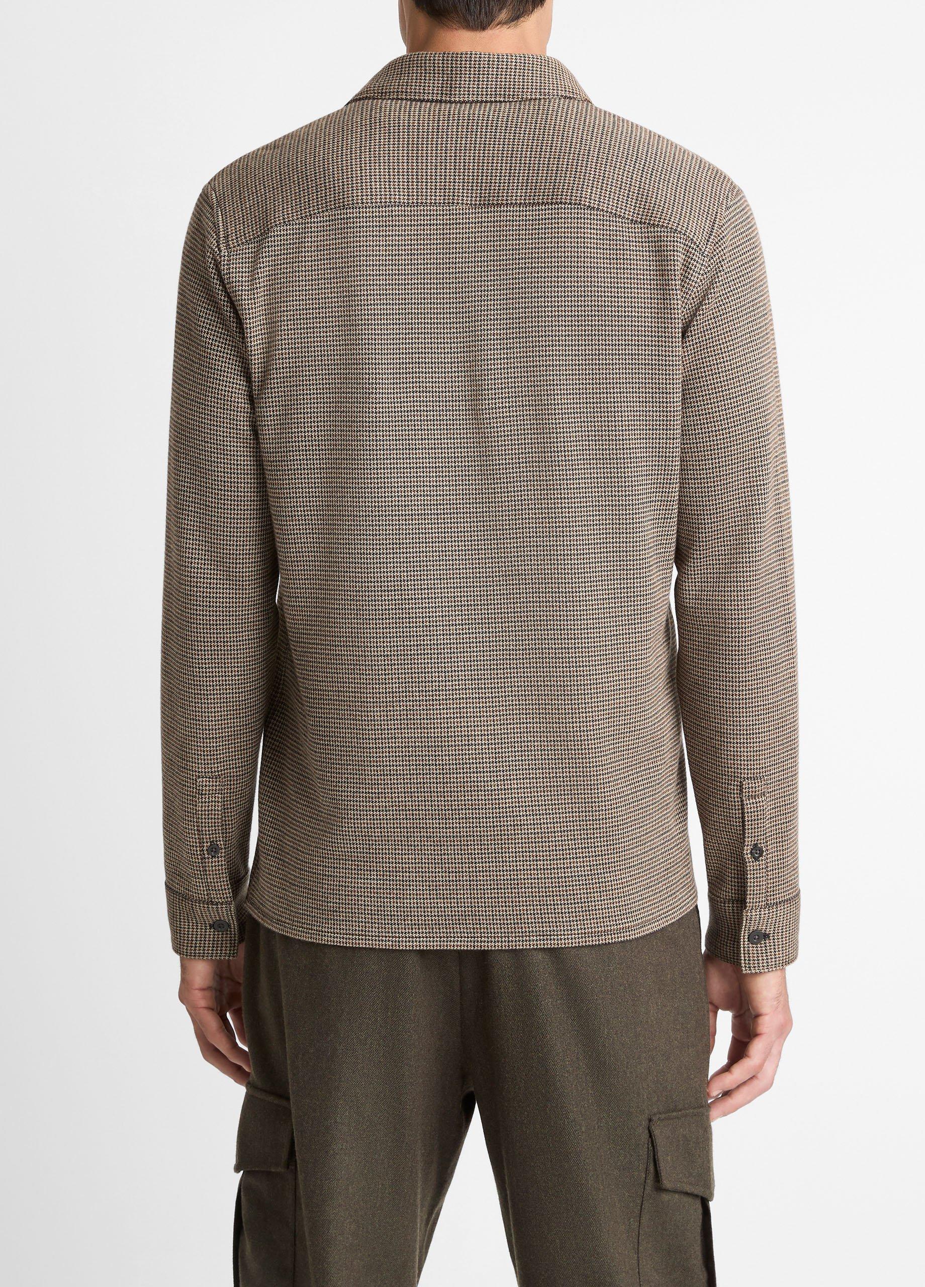 Vince Houndstooth Cotton-Blend Button-Front Shirt - Tees & Hoodies