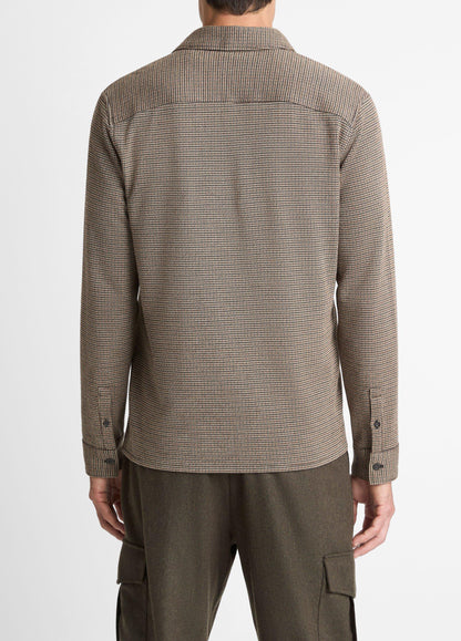 Vince Houndstooth Cotton-Blend Button-Front Shirt - Tees & Hoodies