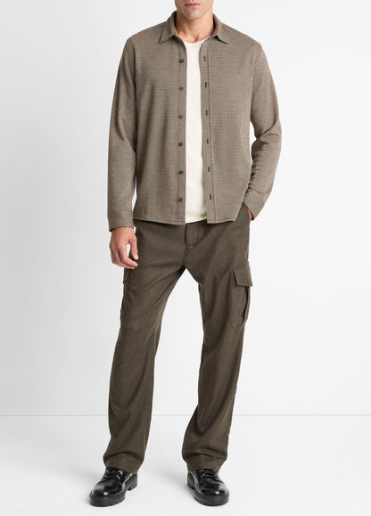 Vince Houndstooth Cotton-Blend Button-Front Shirt - Tees & Hoodies