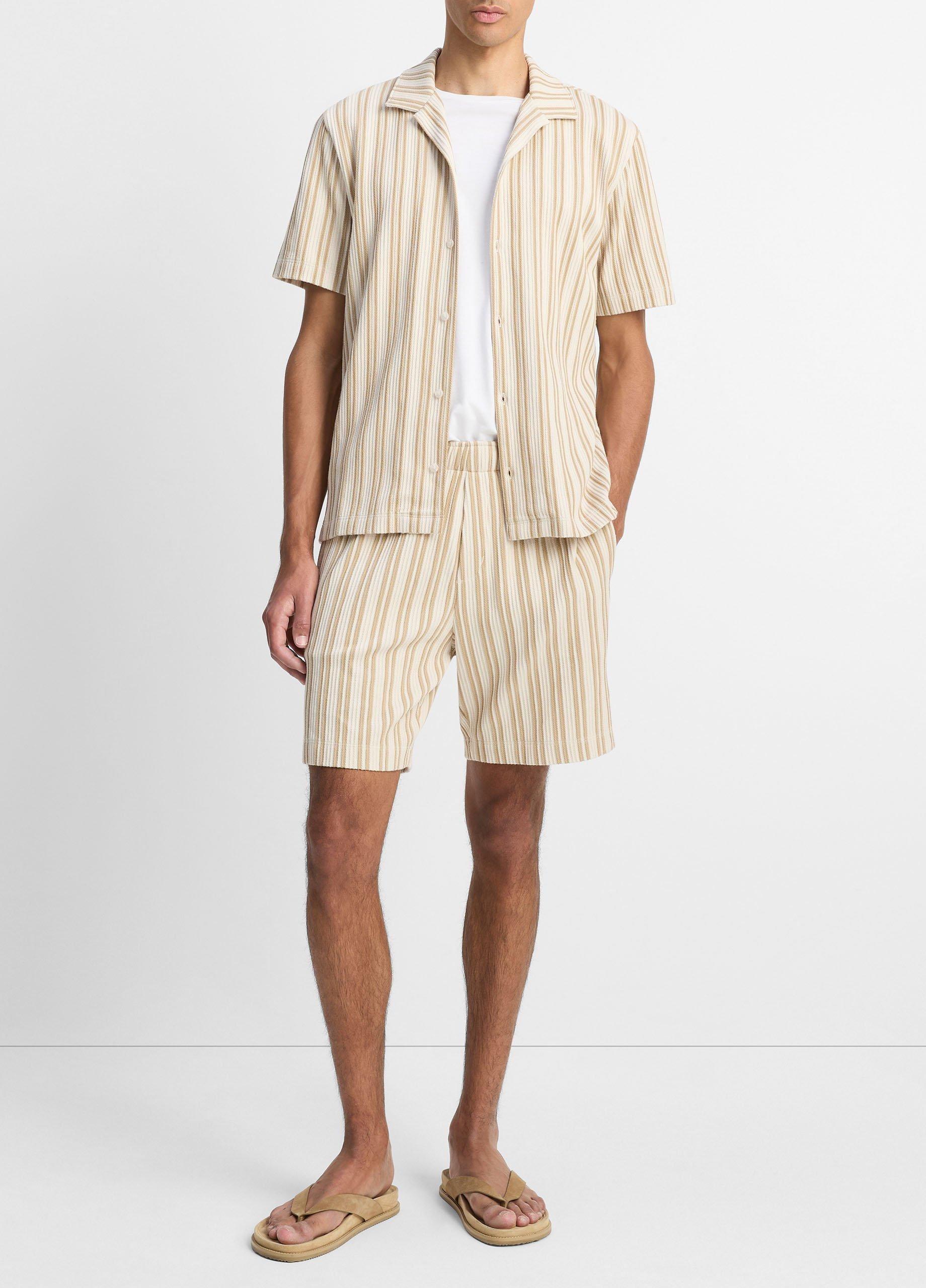 Vince Jacquard-Stripe Cotton-Blend Short - Pants & Shorts