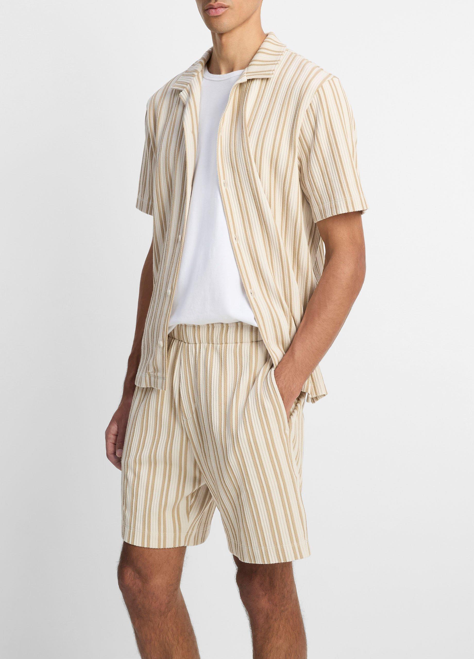 Vince Jacquard-Stripe Cotton-Blend Short - Pants & Shorts