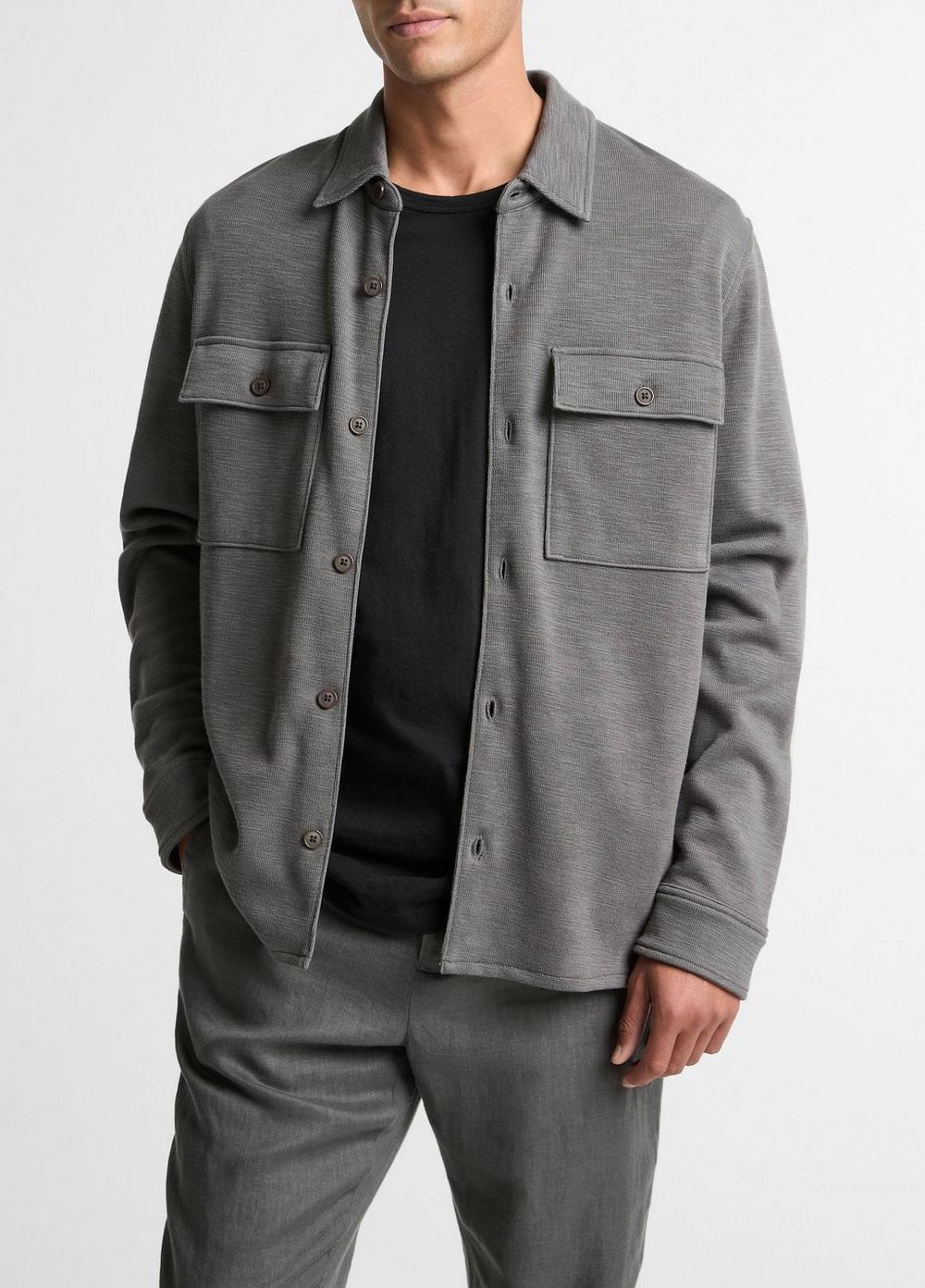 Vince Double-Slub Cotton-Blend Shirt Jacket - Jackets & Outerwear