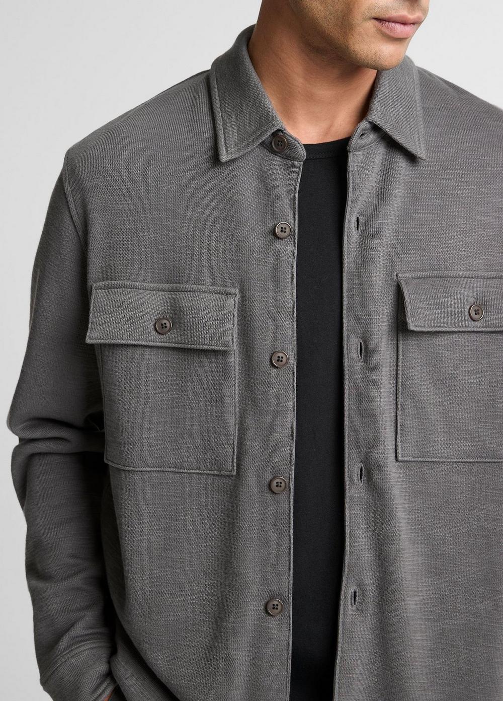Vince Double-Slub Cotton-Blend Shirt Jacket - Jackets & Outerwear