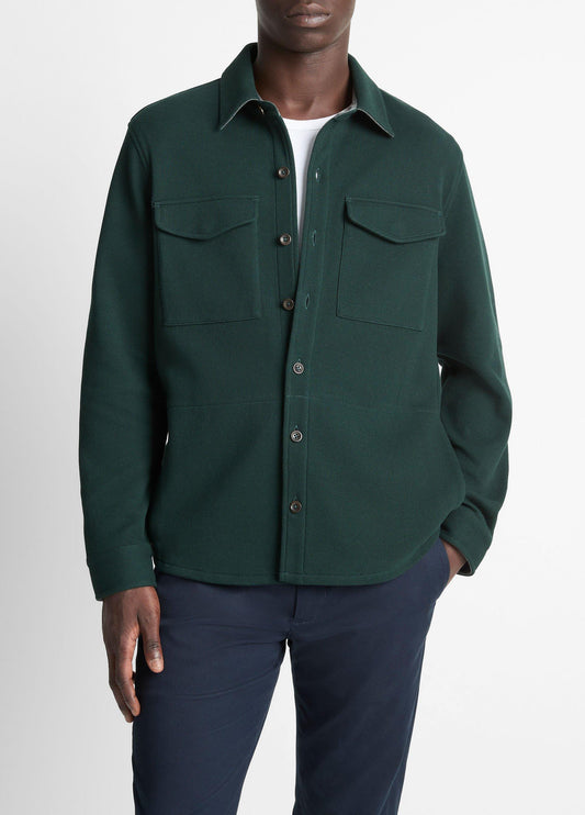 Vince Double-Knit Cotton-Blend Piqué Shirt Jacket - Jackets & Outerwear
