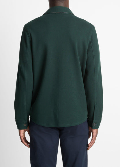 Vince Double-Knit Cotton-Blend Piqué Shirt Jacket - Jackets & Outerwear