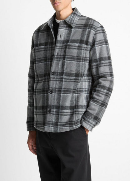 Vince Sherpa-Lined Plaid Shirt Jacket - Jackets & Outerwear