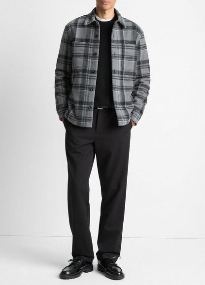 Vince Sherpa-Lined Plaid Shirt Jacket - Jackets & Outerwear