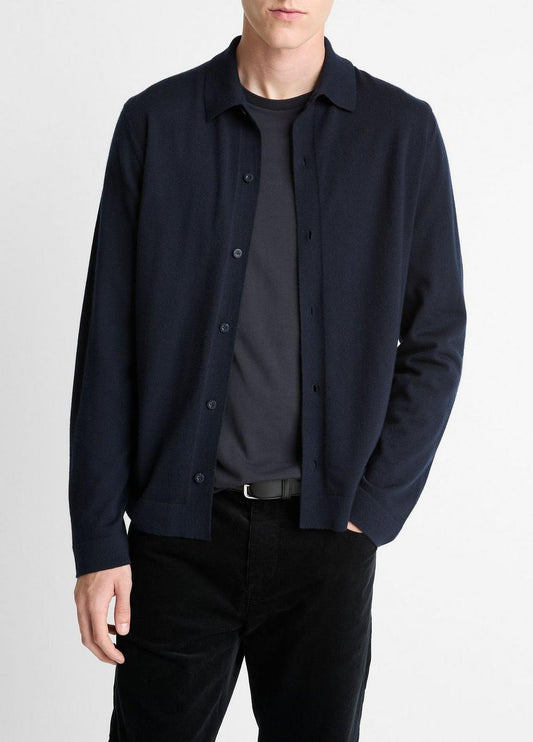 Vince Featherweight Merino Wool-Cashmere Sweater Shirt - Jackets & Outerwear