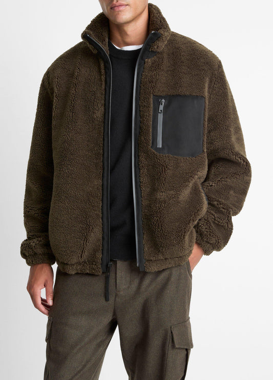Vince Sherpa Zip Jacket  - Jackets & Outerwear