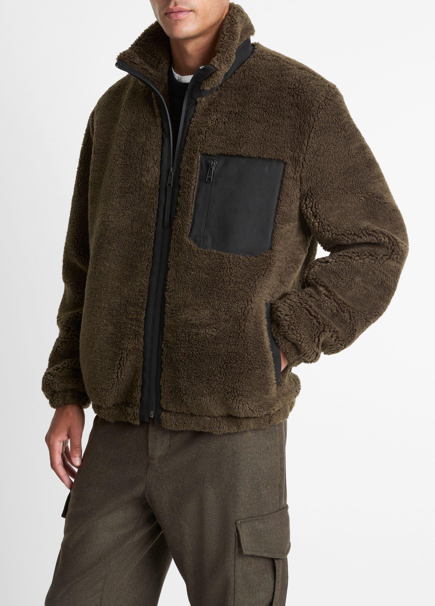 Vince Sherpa Zip Jacket  - Jackets & Outerwear